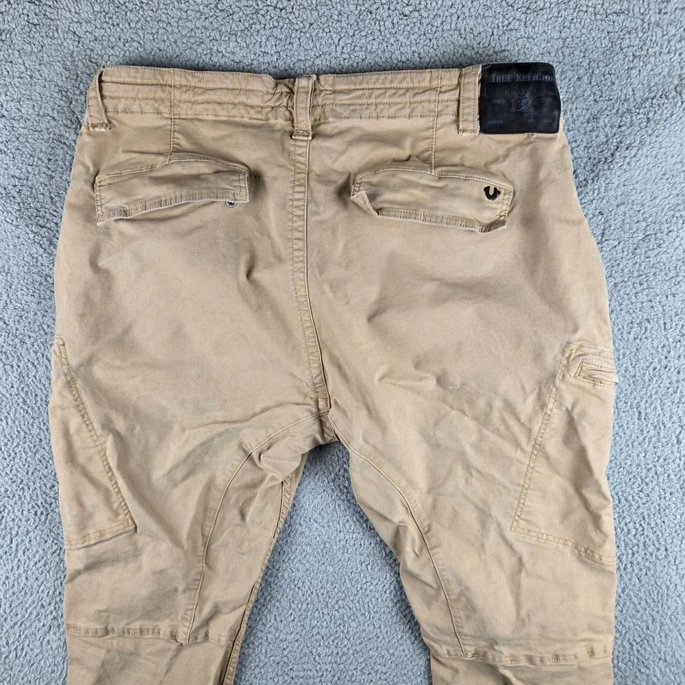 True Religion Logan Relaxed Taper Jeans‎ Pants 42 (38x31) Mens Khaki
